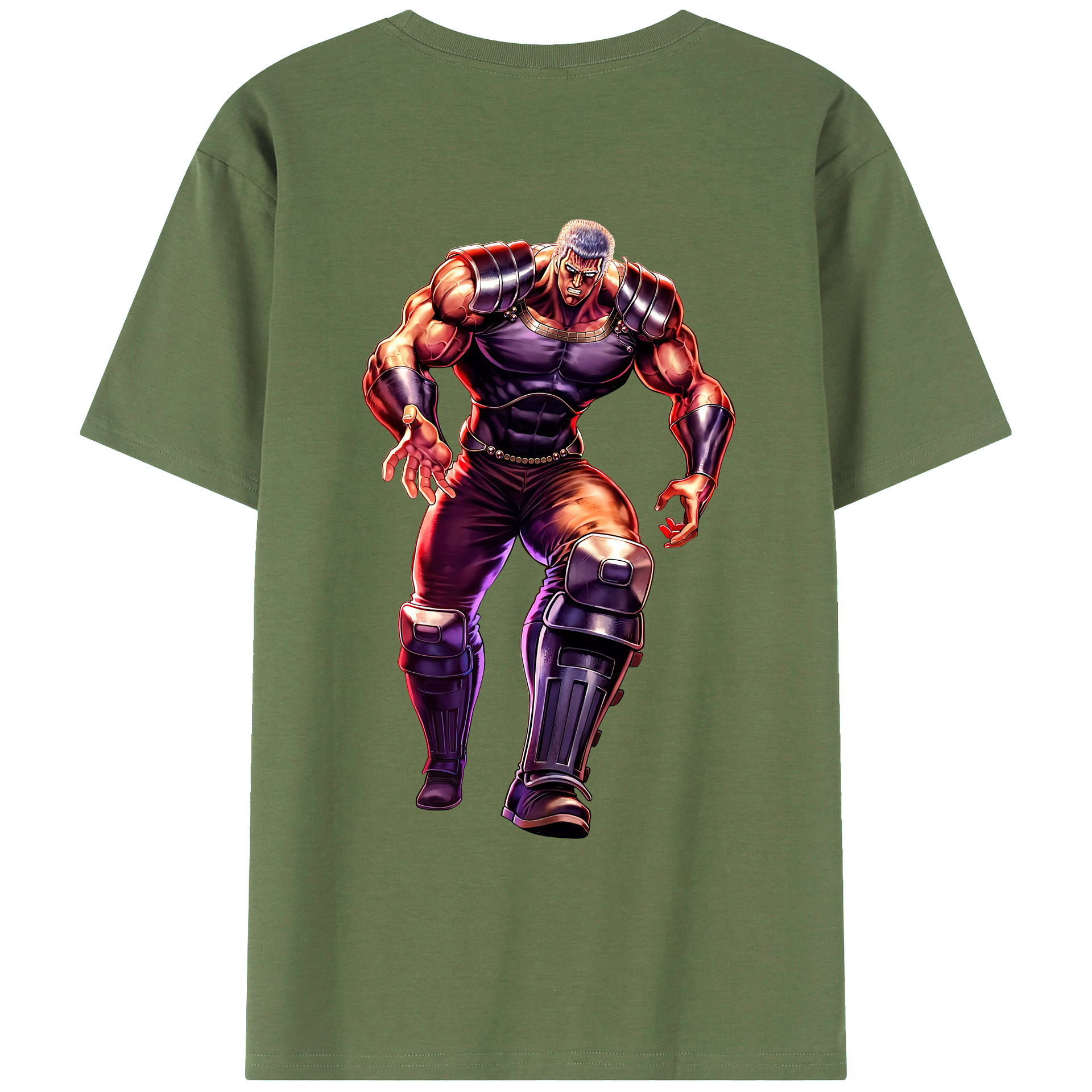 （画像用） 北斗の拳 Fist of the North Star 綿100％ メンズ半袖Tシャツ（バックプリント） 通気性